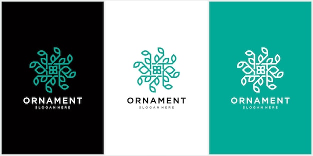 Streszczenie Ornament Ikona Logo Wektor Ornament Liść