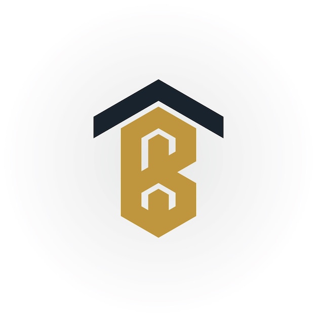Streszczenie Pierwsza Litera Tb Lub Bt Logo W Kolorze Granatowo-złotym Na Białym Tle