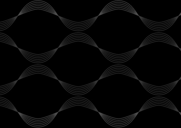 Plik wektorowy streszczenie plakatu a3 z geometrycznymi krzywymi na czarnym tle