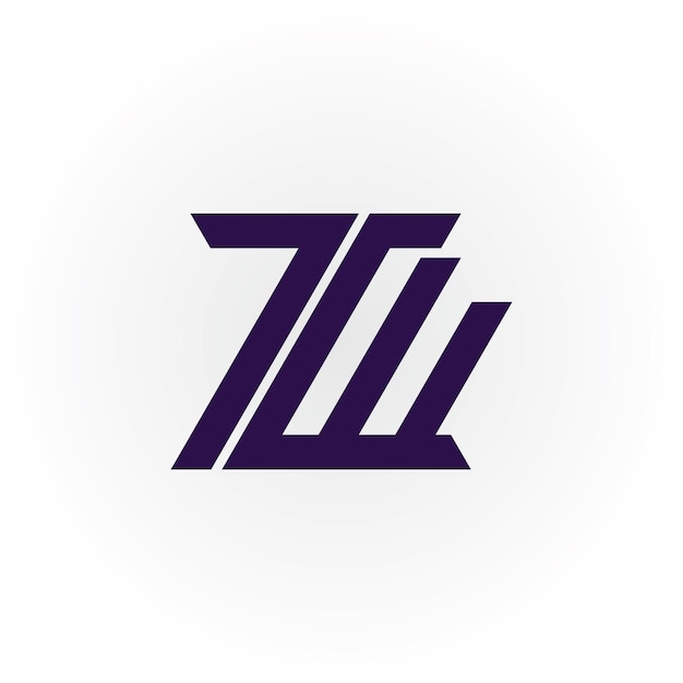 Streszczenie Początkowa Litera Logo Tw Lub Wt W Kolorze Fioletowym Na Białym Tle