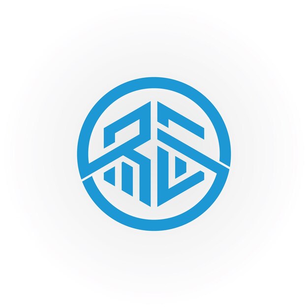 Streszczenie Początkowa Litera Re Lub Er Logo W Kolorze Niebieskim Na Białym Tle