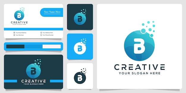 Streszczenie Początkowe Litery B Biała Bańka Logo Szablon I Wizytówka