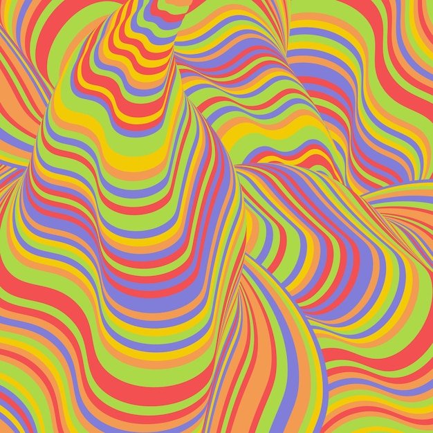 Streszczenie psychodeliczny groovy tło. Ilustracja wektorowa.