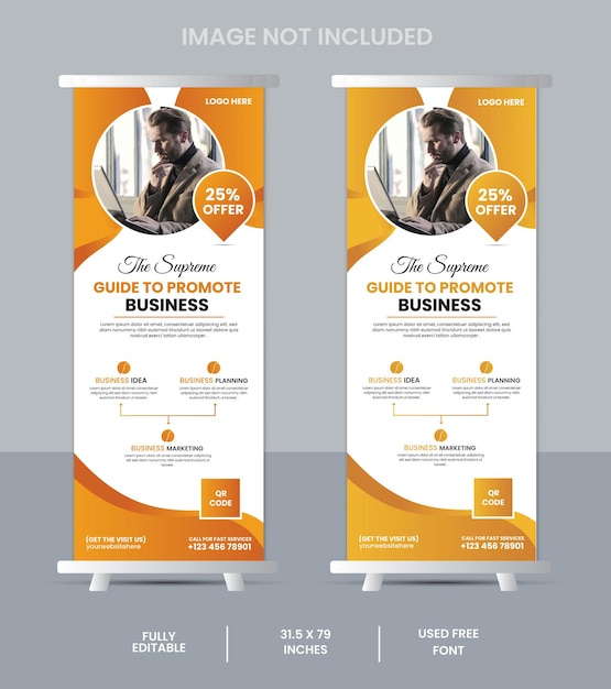 Streszczenie roll-up display standee banner w ciemnym i jasnym odcieniu