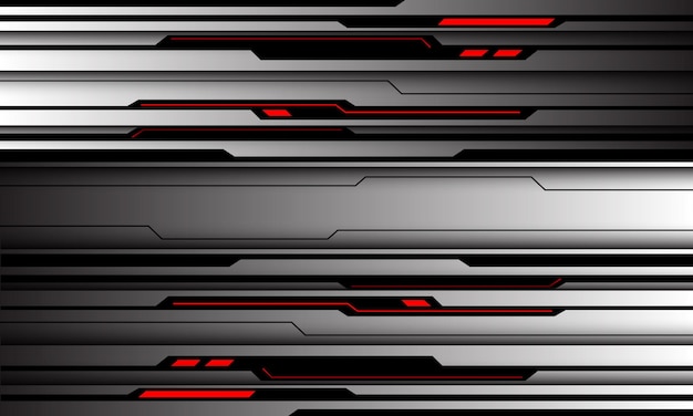 Streszczenie srebrny czarny obwód czerwony linia światła cyber projekt technologia futurystyczny tło wektor