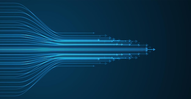 Streszczenie strzałki kierunku. Tło technologii. Wysoka prędkość. Zaawansowana technologia