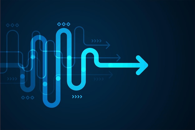 Streszczenie strzałki kierunku. Tło technologii