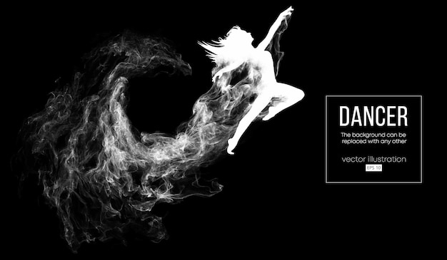 Plik wektorowy streszczenie sylwetka tańczącej dziewczyny na ciemnym tle