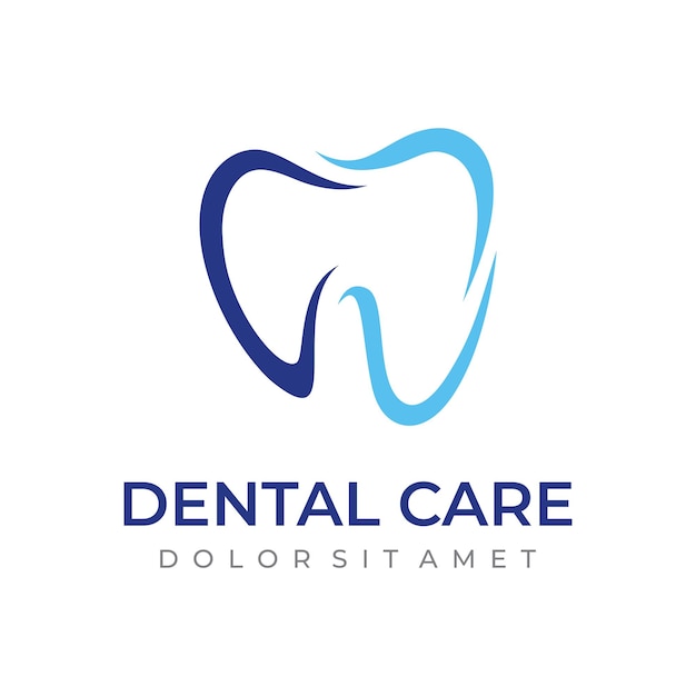 Plik wektorowy streszczenie szablon logo dentystycznego dentystyczna opieka stomatologiczna i klinika dentystyczna logo dla zdrowia dentysty i kliniki