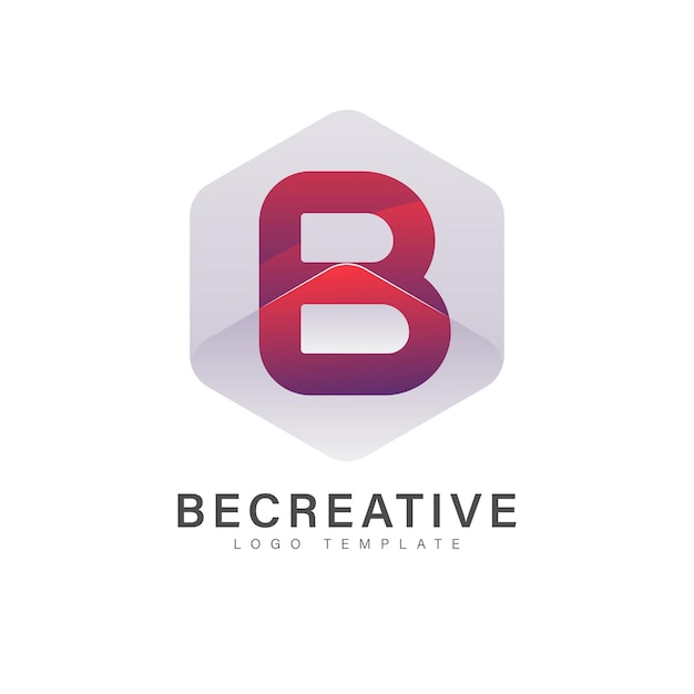 Plik wektorowy streszczenie szablon logo litery b z gradientem