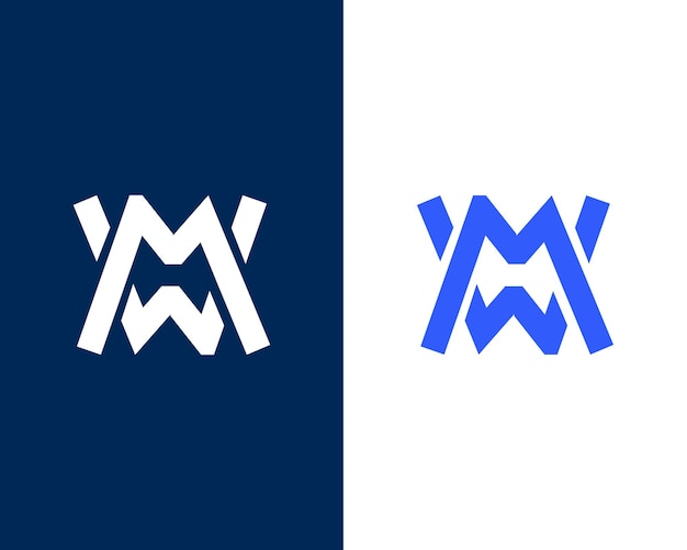 Streszczenie Szablon Projektu Logo Monogram Mw