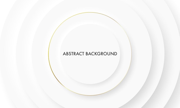 Streszczenie sztuki nowoczesnej biały okrąg ze złotymi liniami tła, luksusowy design