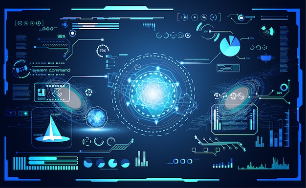 streszczenie technologia futurystyczny interfejs hud ui