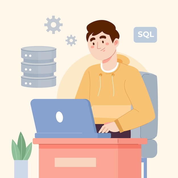 Plik wektorowy streszczenie technologia ilustracja sql