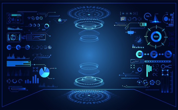 Streszczenie technologia interfejs futurystyczny koncepcja hud interfejs hologram