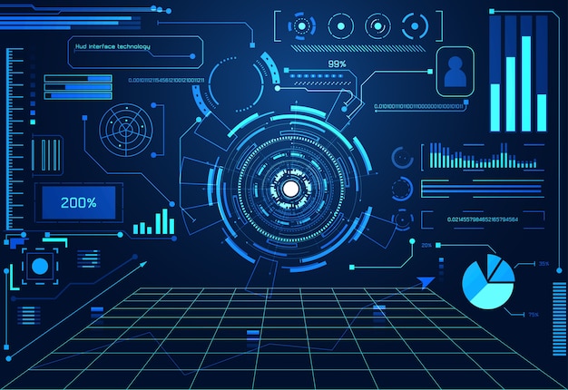 streszczenie technologia interfejs użytkownika futurystyczny koncepcja hud hologram interfejsu