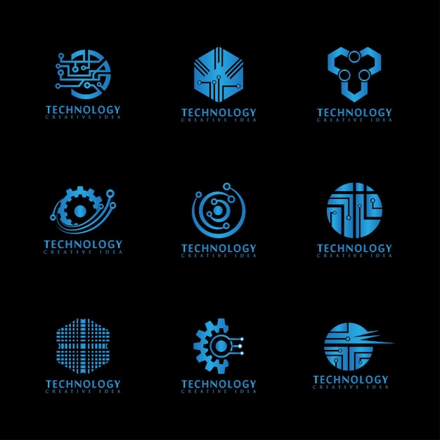 Streszczenie Technologia Logo Szablon Wektor Ikona