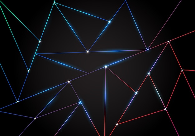 Streszczenie technologia wielokątne tło czarne trójkąty linie laserowe