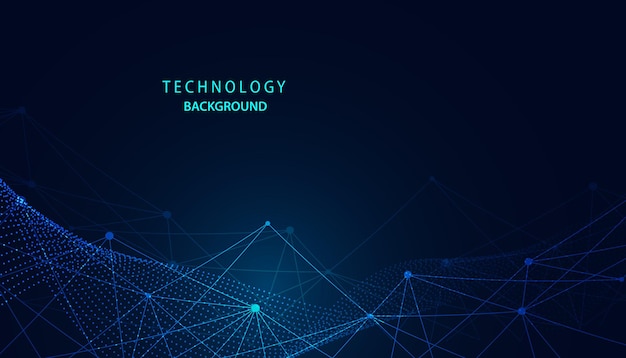 Streszczenie technologii koncepcja łącza cyfrowego na hi tech niebieskim tle