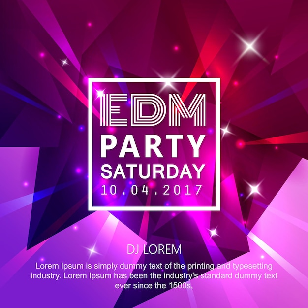 Streszczenie Tło Dj Muzyka Edm Party Projekt Plakatu Wektor