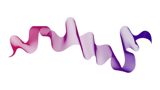 Streszczenie tło fioletowe linie gradientu fali na białym tle. Nowoczesna technologia tło, projekt fali. Ilustracja wektorowa