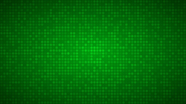 Streszczenie Tło Małych Kółek Lub Pikseli W Zielonych Kolorach.