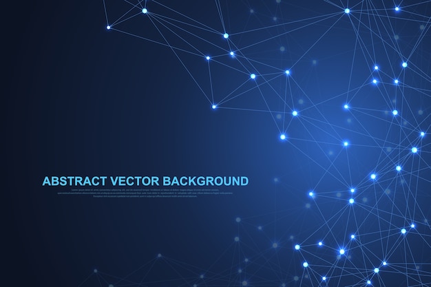 Streszczenie tło splotu z połączonymi liniami i kropkami. Efekt geometryczny splotu.