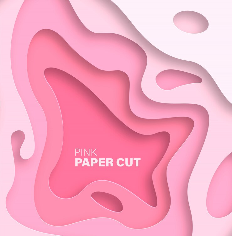 Wektor streszczenie tło z kształtów cięcia papieru. kolor różowy trend