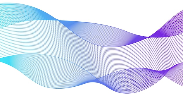 Streszczenie tło z linii gradientu kolorowe fale na białym tle. Nowoczesna technologia tło, projekt fali. Ilustracja wektorowa