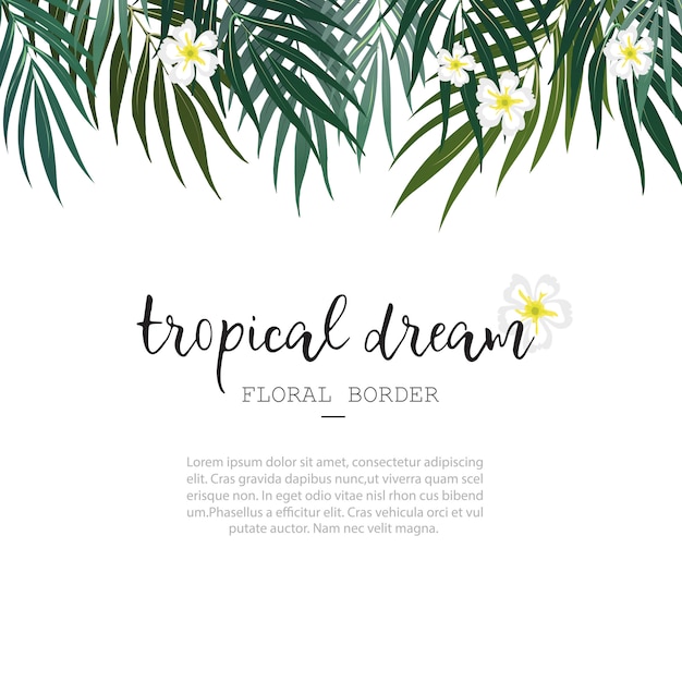 Streszczenie Tropikalny Biały Kwiatowy Tapeta Tło