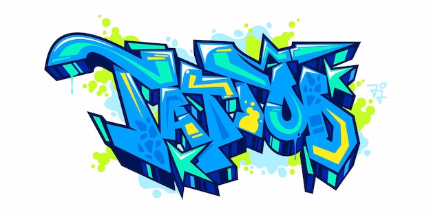 Plik wektorowy streszczenie urban graffiti street art słowo tatuaż napis wektor ilustracja element szablonu