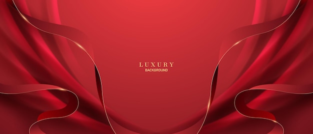 Streszczenie wektor luksusowe czerwone i złote tło nowoczesna koncepcja kreatywna
