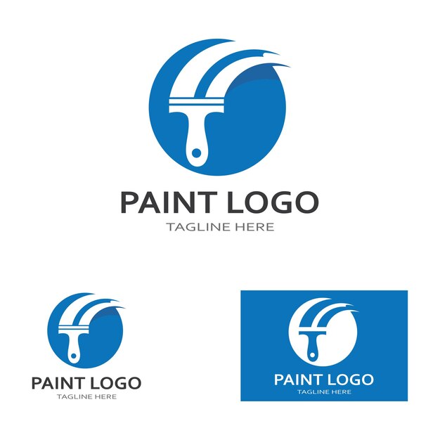 Streszczenie wektor pędzel malarski i kolorowe farby splash ikona emblemat logo design z kolorową alternatywą i wersją w skali szarości Edytowalny element projektu w formacie EPS koncepcja sztuki i rzemiosła