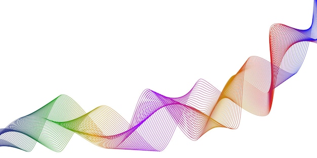 Streszczenie Wielokolorowe Fale Na Białym Tle Elektroniczne Kolorowe Fale Dźwiękowe Ilustracja Wektorowa