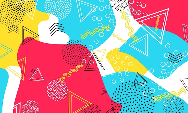 Streszczenie zabawa tło. Kolorowy wzór kształtów. Tło zabawy powitalny. Ilustracja wektorowa.