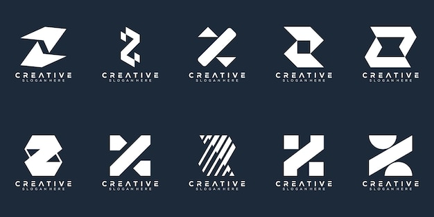 Streszczenie Zestaw Monogram Litery Z Projektowanie Logo
