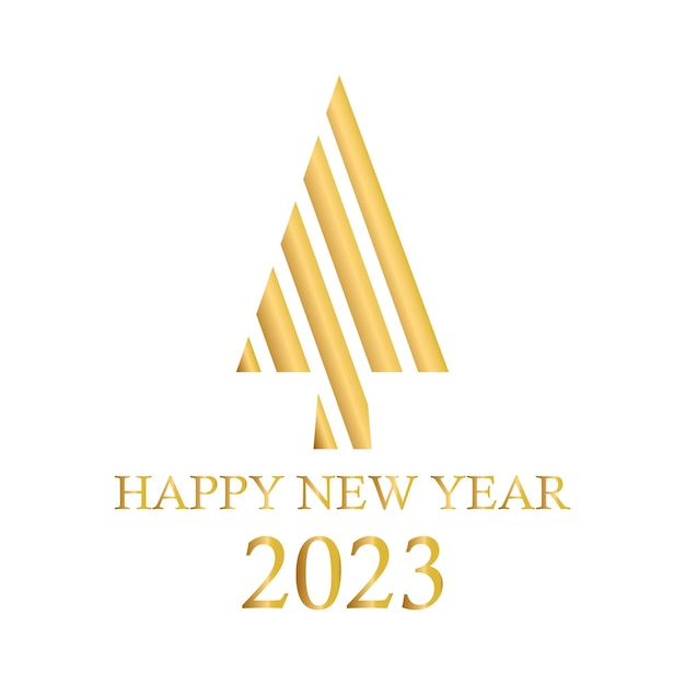 Streszczenie Złoty Choinki Symbol Wakacje Boże Narodzenie Nowy Rok 2023 Wektor