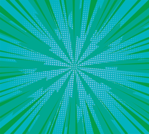 Plik wektorowy striped vector green explode flash na błękitnym tle pop up radial colorful comics art