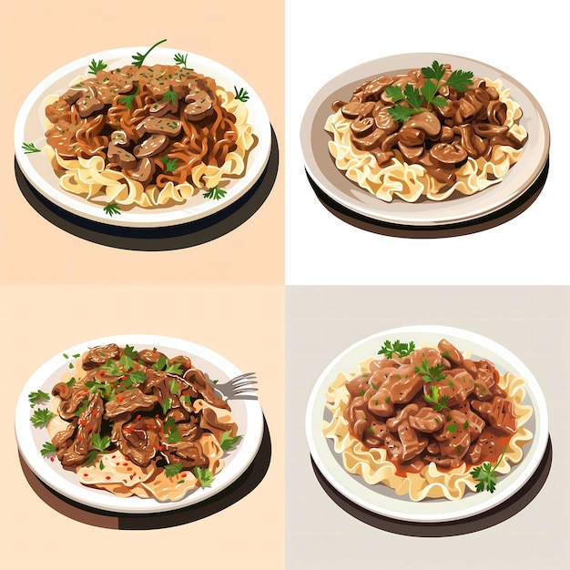 Plik wektorowy stroganoff wołowy