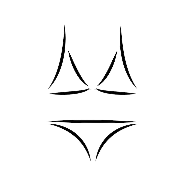 Wektor stroje kąpielowe lub ikona bikini izolowane na białym tle