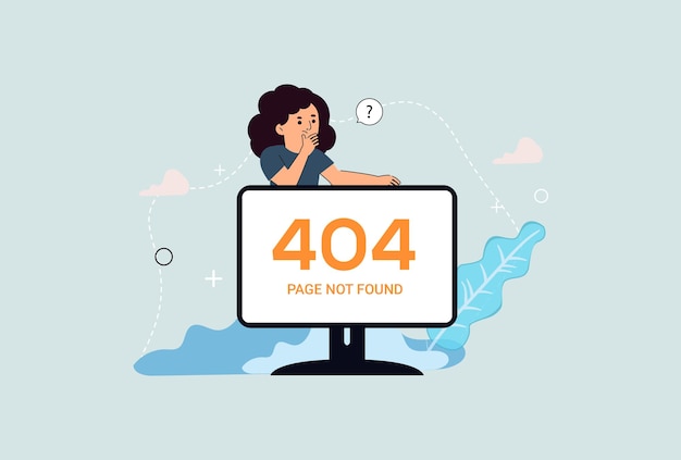 Plik wektorowy strona błędu 404 nie została znaleziona świetny projekt dla szablonu sieci internetowej dla ludzi w stylu