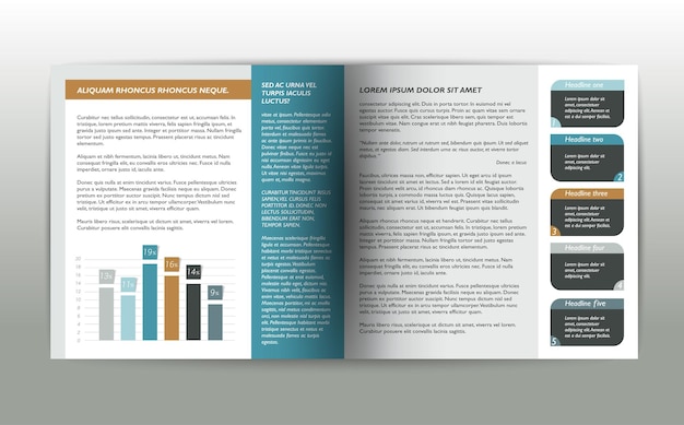 Strona broszury Układ magazynu dla infografiki Szablon sieciowy