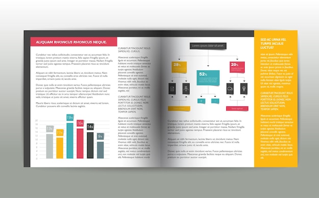 Plik wektorowy strona broszury układ magazynu dla infografiki szablon sieciowy