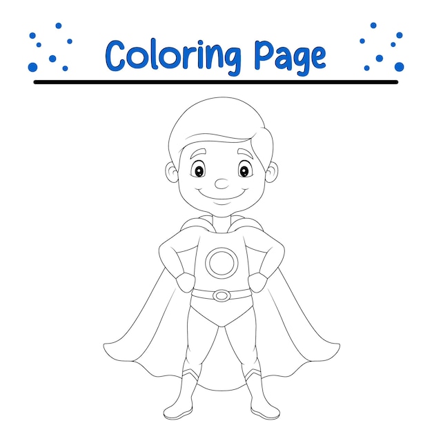 Strona Do Malowania Słodki Superbohater Chłopiec