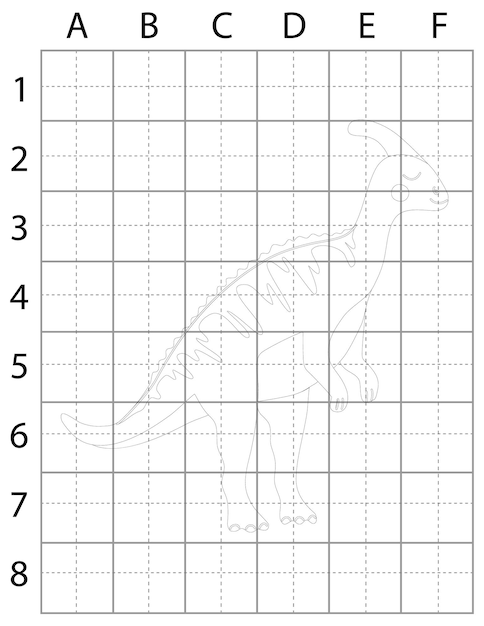 Plik wektorowy strona do rysowania dinozaurów, jak rysować dinozaury, naucz się rysować dinozaury dla dzieci, dinozaur czarny i w