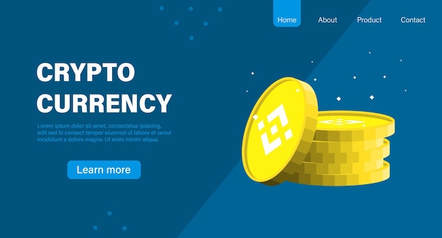 Strona docelowa lub baner kryptowaluty
