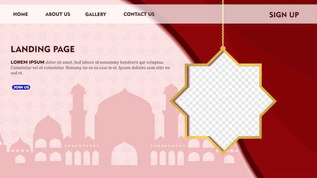 Strona Docelowa Nowoczesne Tło Islamska Okładka Marketingu Cyfrowego I Szablon Banera Internetowego