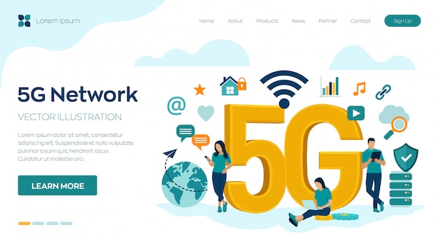 Strona Docelowa Technologii 5g Network Internet Mobile