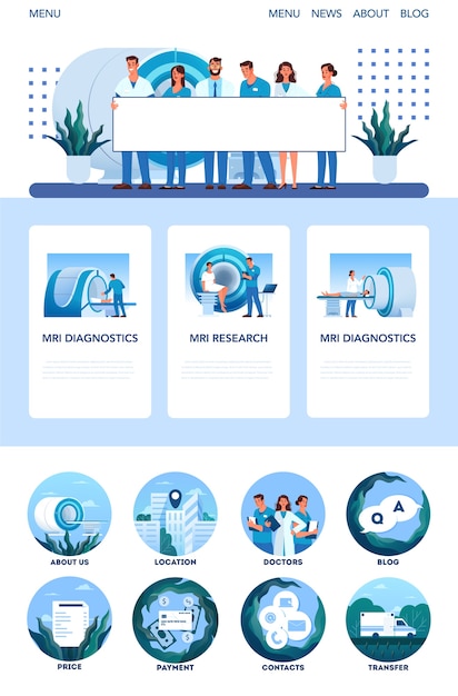 Strona Internetowa Dotycząca Obrazowania Metodą Rezonansu Magnetycznego. Badania Medyczne I Diagnostyka. Nowoczesny Skaner Tomograficzny. Interfejs Kliniki Mri