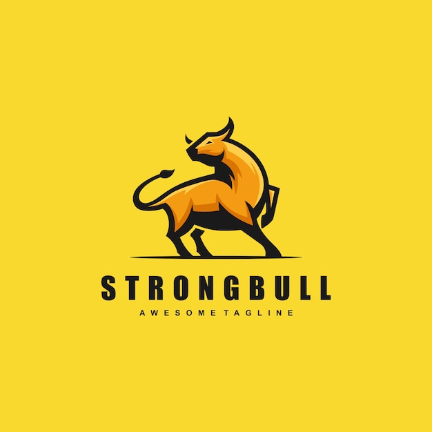 Strong Bull Concept Ilustracji Wektorowych Szablonu